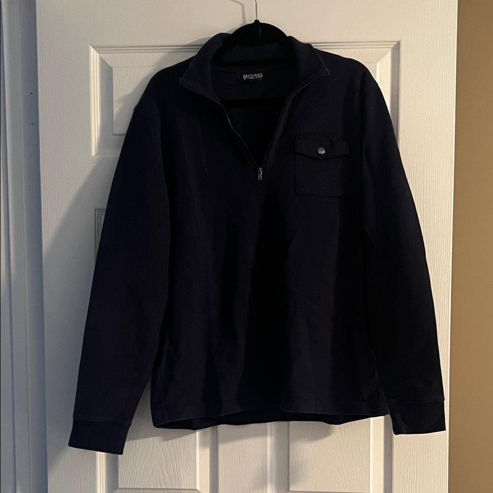 Michael Kors Men's Navy Zip-Up Sweater